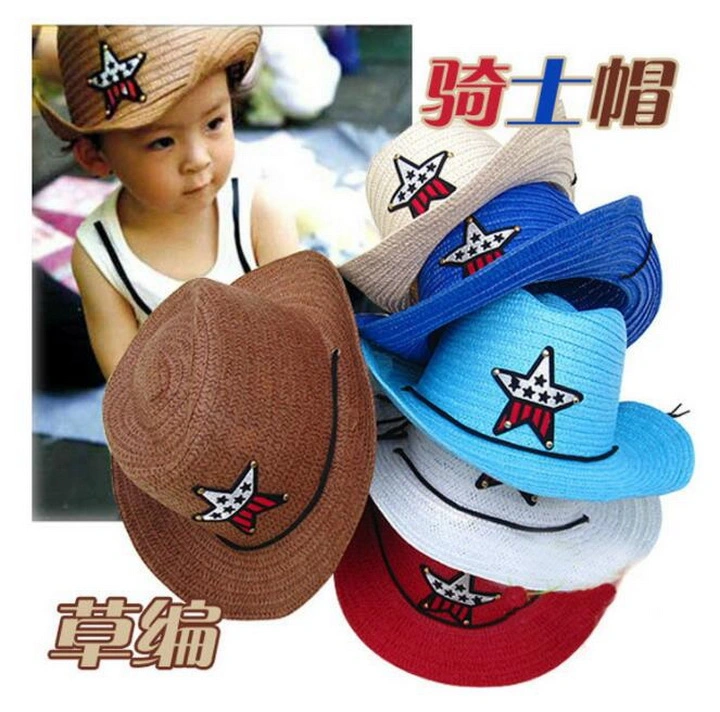 Five-Pointed Star Children Sunshade Straw Hat