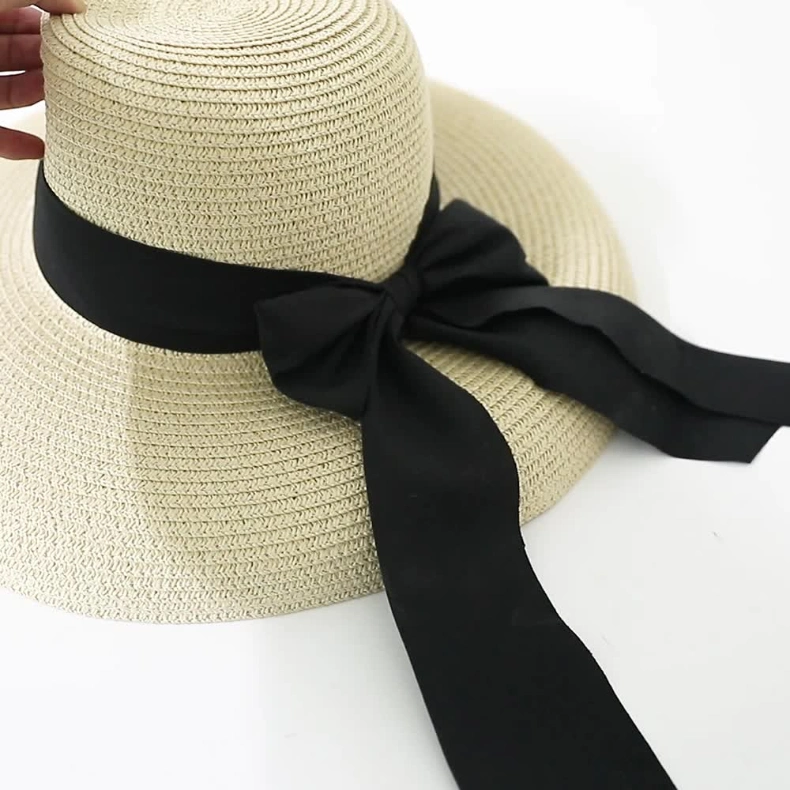 Spring Summer Sun Protection Straw Bucket Hat Children Seaside Vacation Summer Sun Visor Lamp Shade Pot Cap Holiday Outing Cap Straw Women Hat