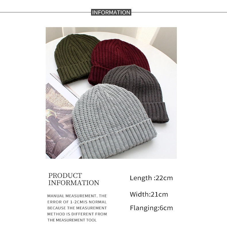 New Winter Beanie Hat Knitted Acrylic Cap Men Women Beanie High Quality Warm Hats Casual Hedging Caps